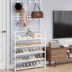 Floor To Floor Clothes And Hat Rack Shoe Rack Integrated Combination
