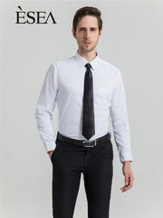 ESEA Men's Regular Long Sleeve Shirt Formal Dress With Pocket
