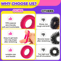 Colorful Spiky Sensory Finger Fidget Rings for Restless Hands - Set of 24