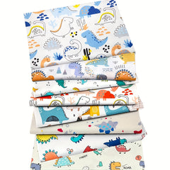 8pcs Dinosaur Cotton Fabric Set 19.6x19.6 Quilting Craft Precut Square Sheet