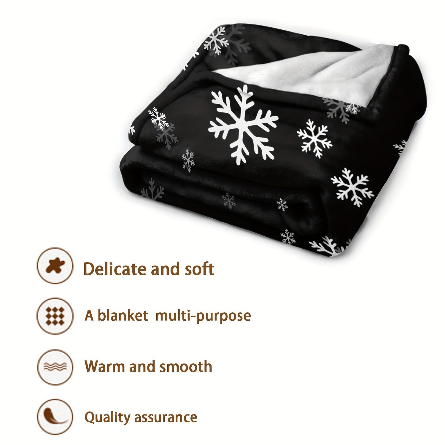 Christmas Snowflake Blanket Lightweight Flannel Sofa Bedroom Chair Winter Warm