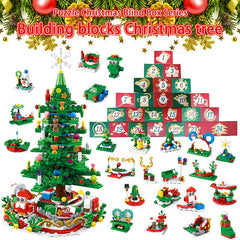 24 IN 1 Advent Calendar Christmas Tree Building Toys With Rotating Base