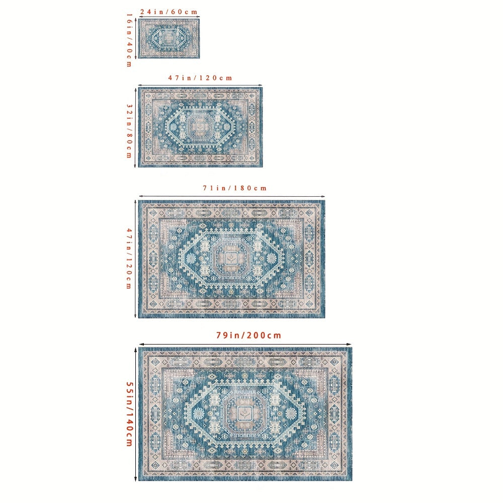 Vintage Persian Area Rug Distressed Boho Carpet