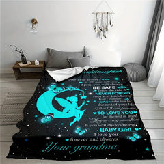 Grandma Gift For Granddaughter Throw Blanket
