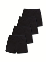 4pcs Girls Elastic Comfy Shorts Children Summer Safety Pants