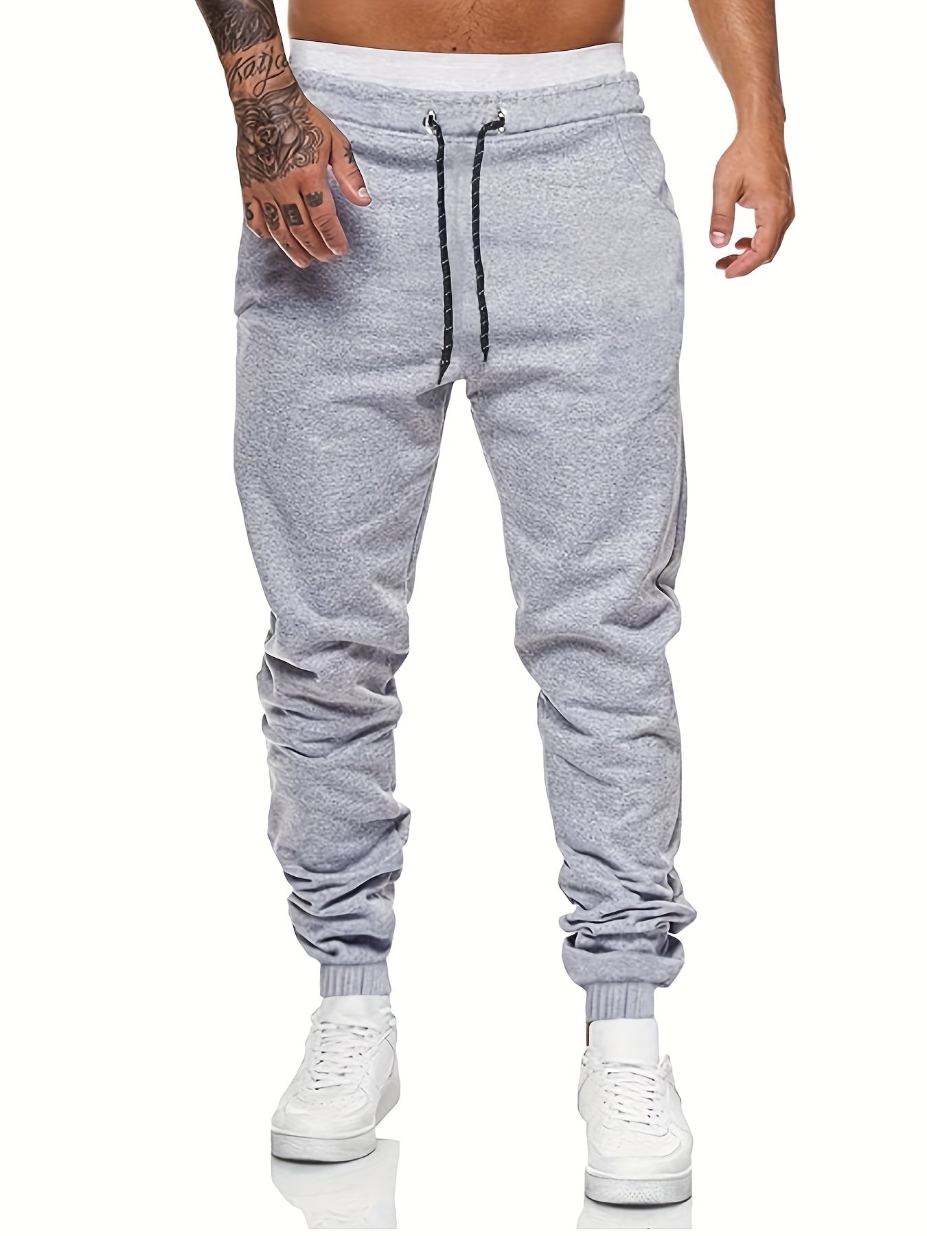 Men's Solid Drawstring Sweatpants Loose Fit Casual Joggers Spring Autumn