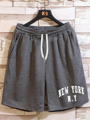 York Print Men's Shorts Elastic Waist Drawstring Shorts