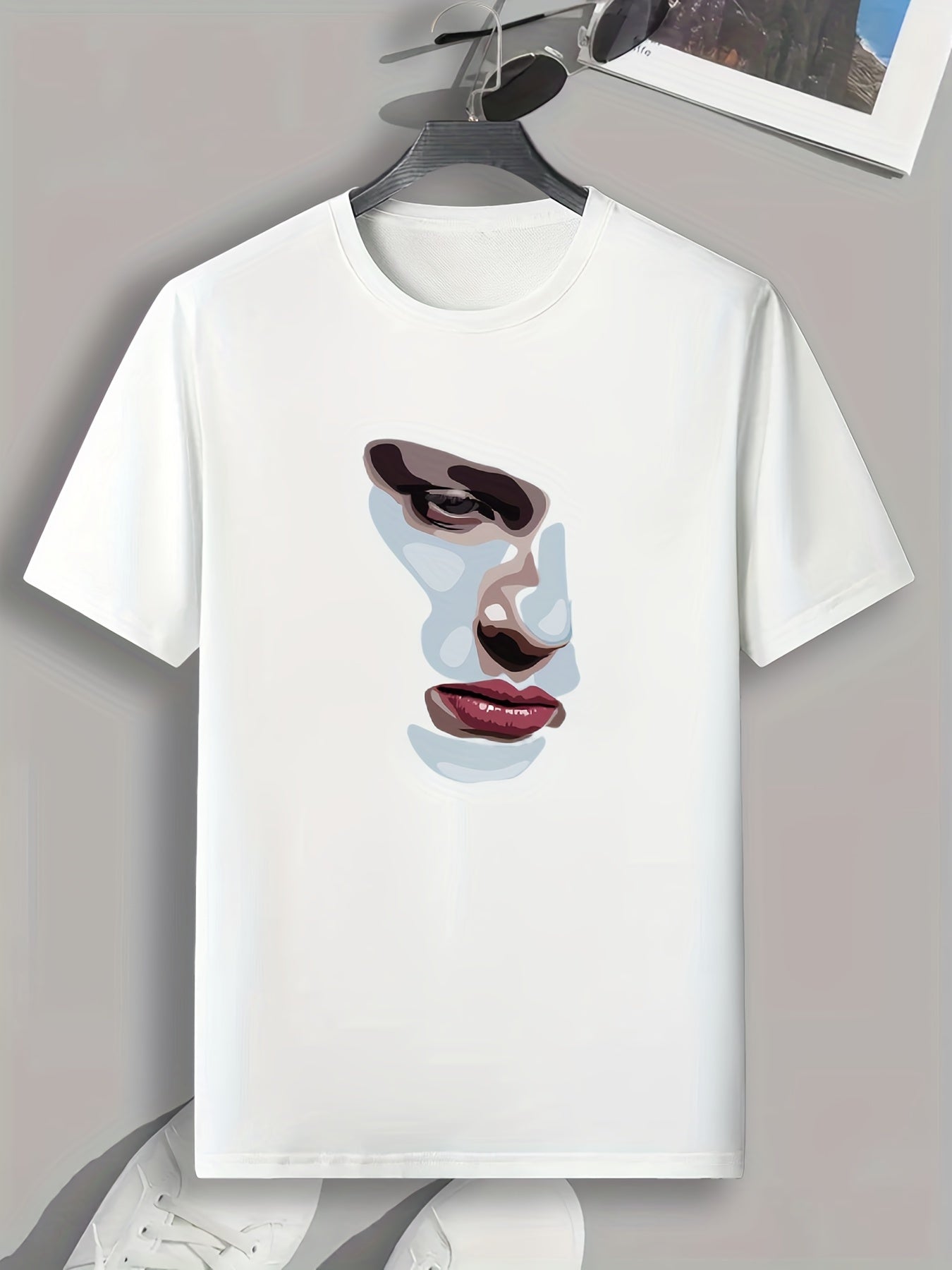 Beauty Portrait Print Men's Comfy T-shirt for Outdoor Summer