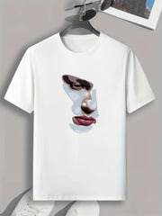 Beauty Portrait Print Men's Comfy T-shirt for Outdoor Summer