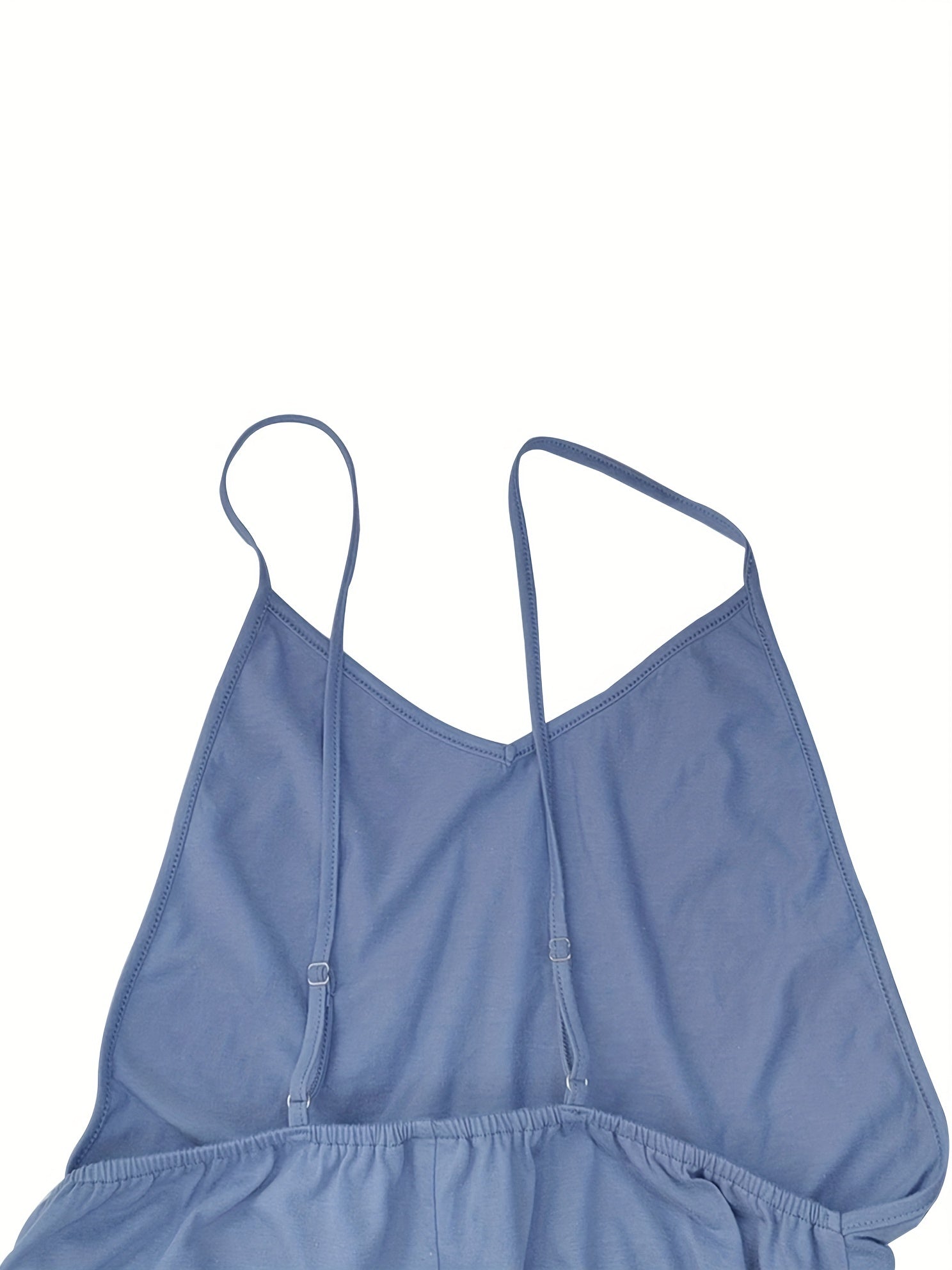 Solid V Neck Cami Jumpsuit With Pockets