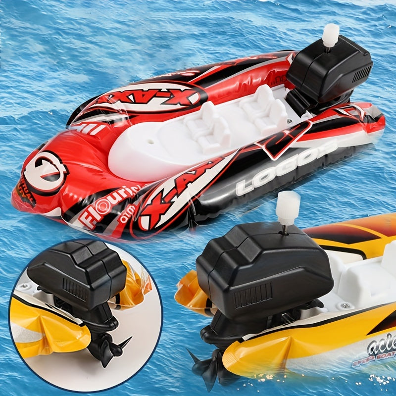 Inflatable Wind-up Water Play Speedboat Educational Toy