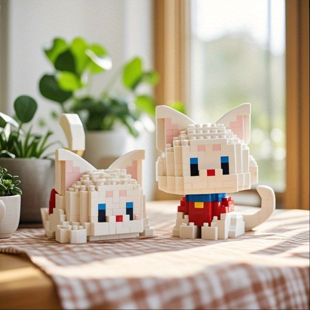 Mini Cat Collection DIY Block Animal Series for Desk Decor & Holiday Gifts