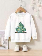 OERYUI Christmas Tree Graphic Long Sleeve Sweatshirt Girls Boys Kids Sports