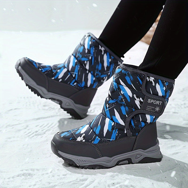 Men's Camo Snow Boots Warm Fleece Cozy Ankle Boots