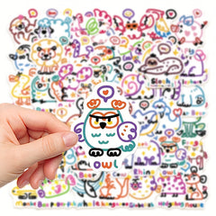 50pcs Cartoon Animal Series Waterproof DIY Sticker Pack