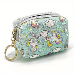 Glitter Unicorn Wallet Mini Lipstick Makeup Pouch