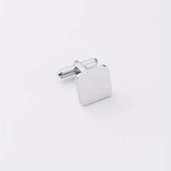 Stainless Steel Square Engraved Cufflinks Men