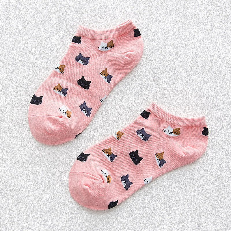 5 Pairs Women's Cat Socks - Funny Claw Ankle Socks