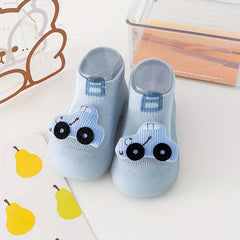Cartoon Slip On Sock Shoes For Baby Girls Non Slip Walking Shoes