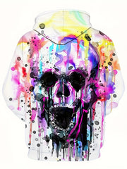 Y2K Skull 3D Print Hoodies Loose Pullover Men's Clothing