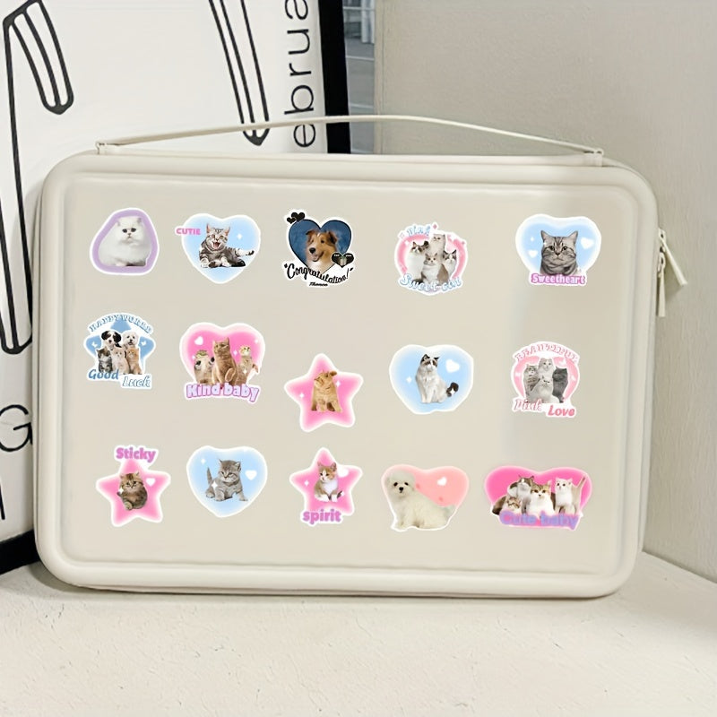 48pcs Cat & Dog Stickers Pack for Kids Laptop Luggage Notebook Bike