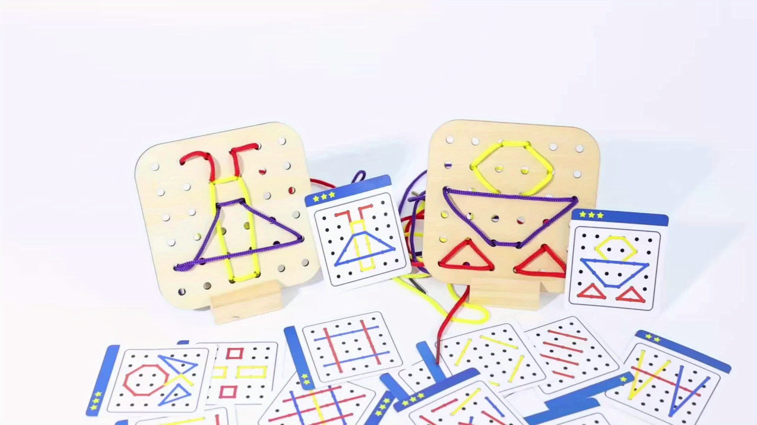 Wooden Rope Tying Game Board for Fun Learning
