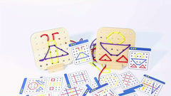 Wooden Rope Tying Game Board for Fun Learning