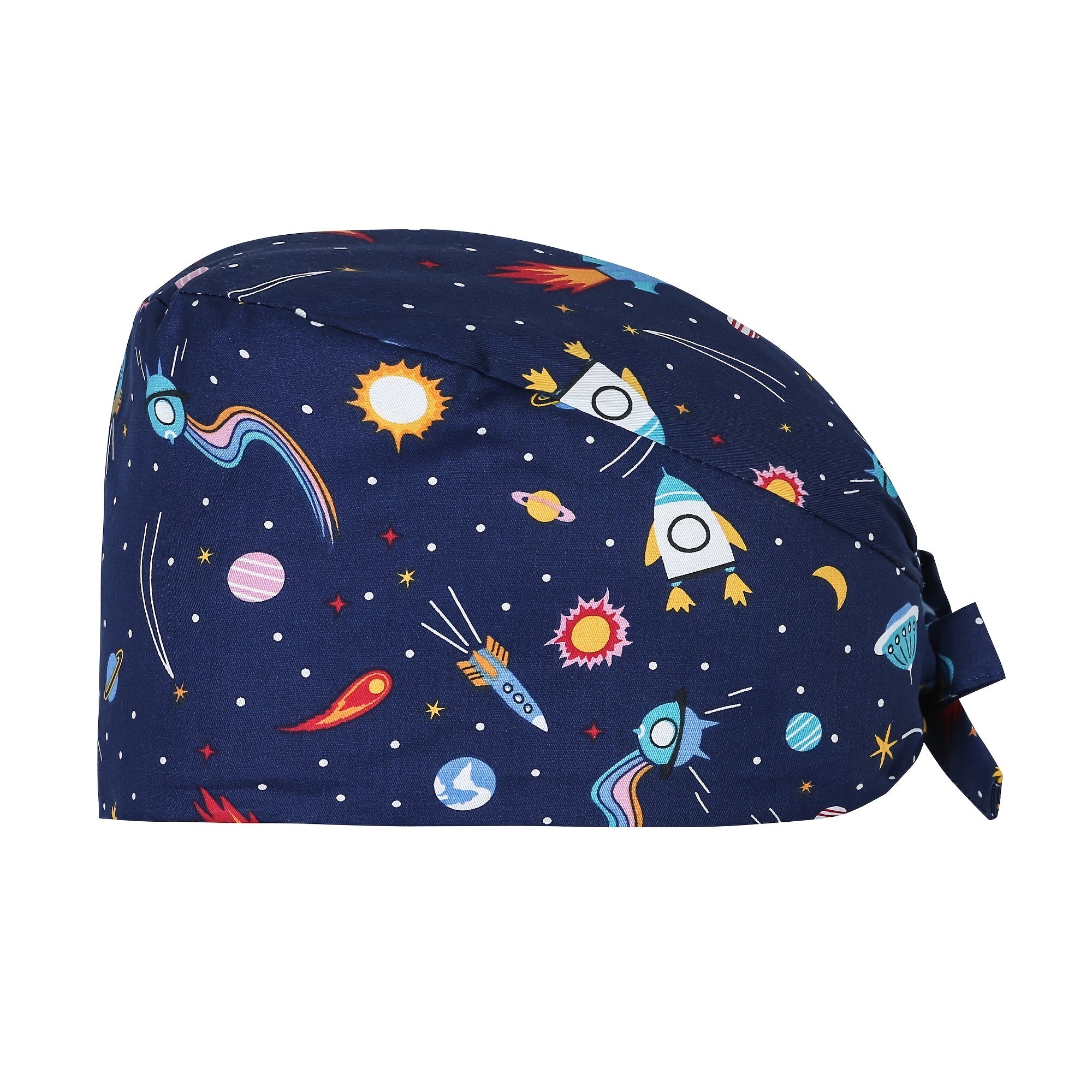 Cartoon Print Working Hats With Sweatband Animal Pattern Scrub Caps Nurse Hat