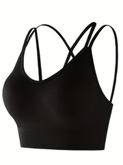 Cross Back Shockproof Cami Sports Bra