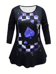 Casual Outfits Set Women's Plus Butterfly & Denim Tee & Leggings Set