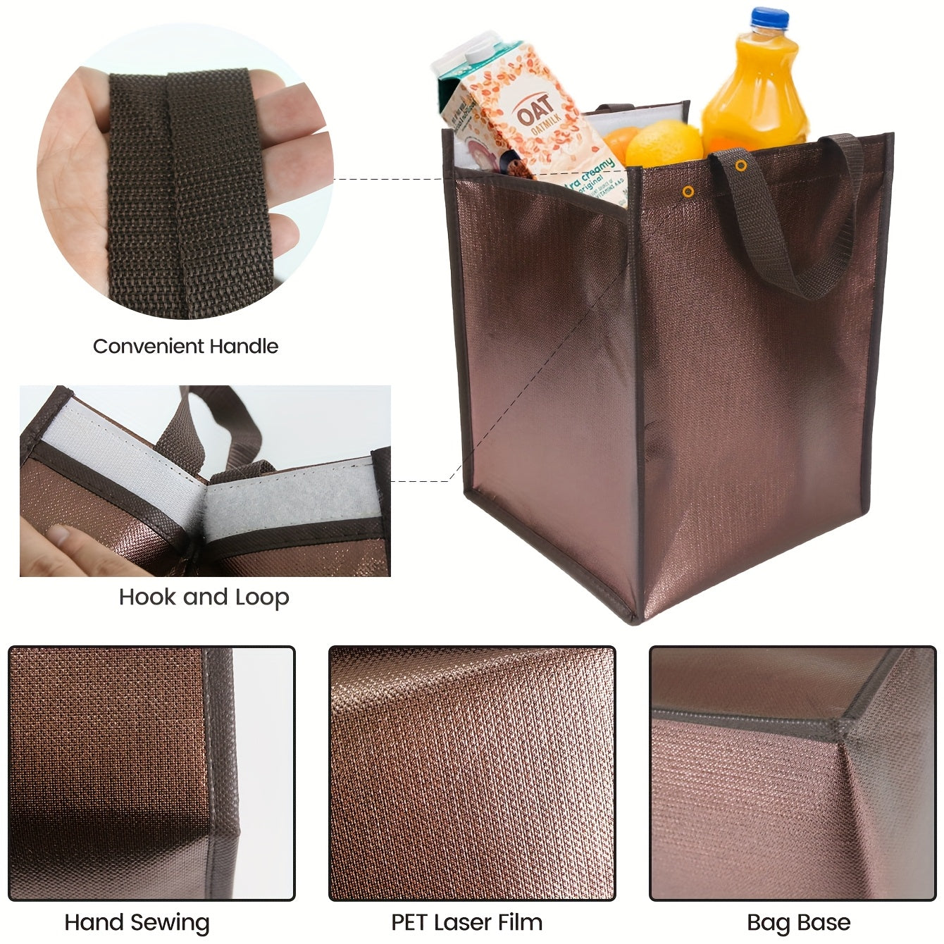 Brown Coffee Cake Insulation Bag Large Capacity Refrigerated Soft Cooler