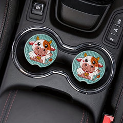 Sheep Cup Mats 2pcs DIY Diamond Painting Car Interior Accesories