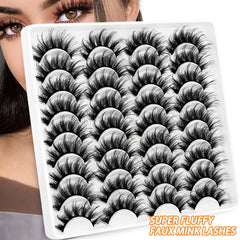 18 Pairs 3D Mink Eyelashes Natural Fluffy False Eyelashes Dramatic Long Eyelash