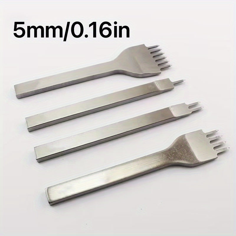 4pcs Stainless Steel Leather Craft Hole Punch Set
