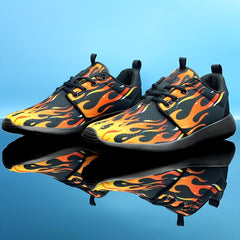 Men's Fire Print Walking Shoes Lightweight Athletic Sneaker for Outdoor Sports