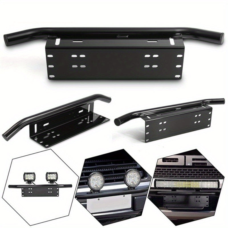 Universal Off Road Plate Light Frame With Auxiliary Lamp And Fog Light