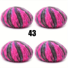 4pcs Multicolor Mohair Yarn for Crocheting and Knitting 25g pc