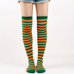 Striped Thigh High Socks Cosplay Over The Knee Stockings