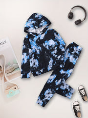 Boy's 2pcs Starry Night Hoodie & Sweatpants Set Spring Fall Outfit