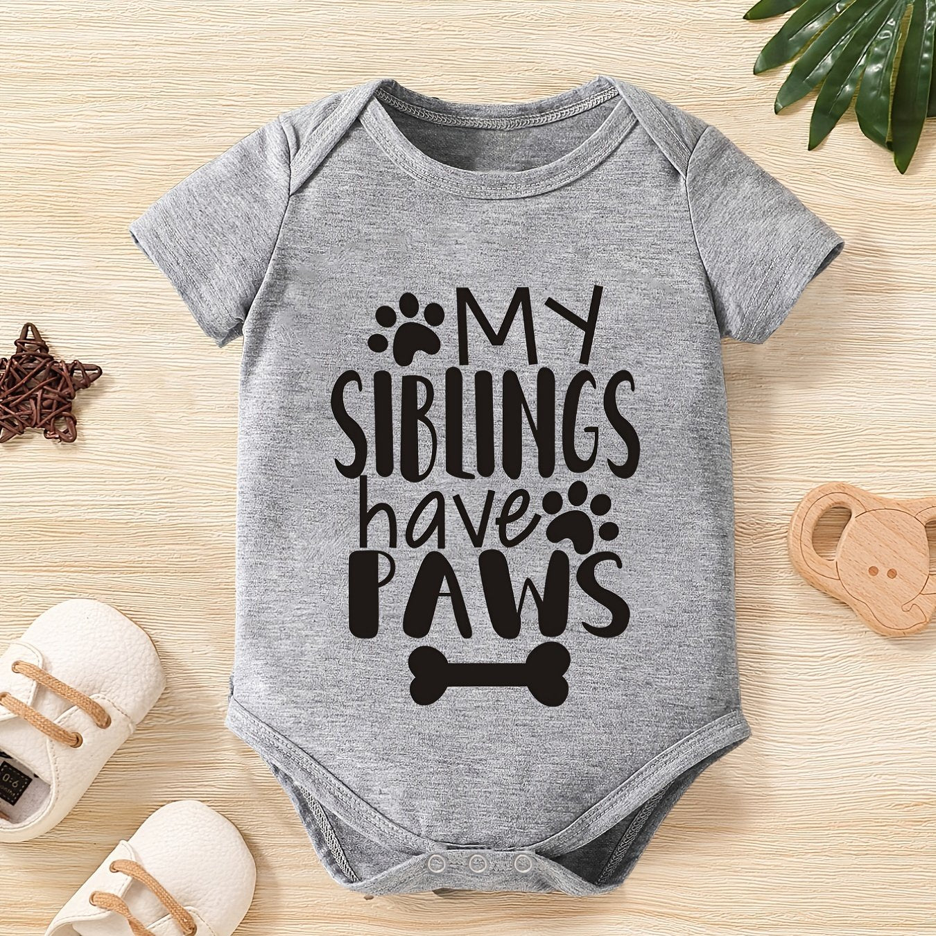 Baby Boys My Siblings Have Paws Onesie