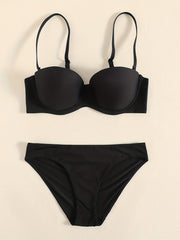 Seamless Balcontte Bra & Thin Bikini Panties Set