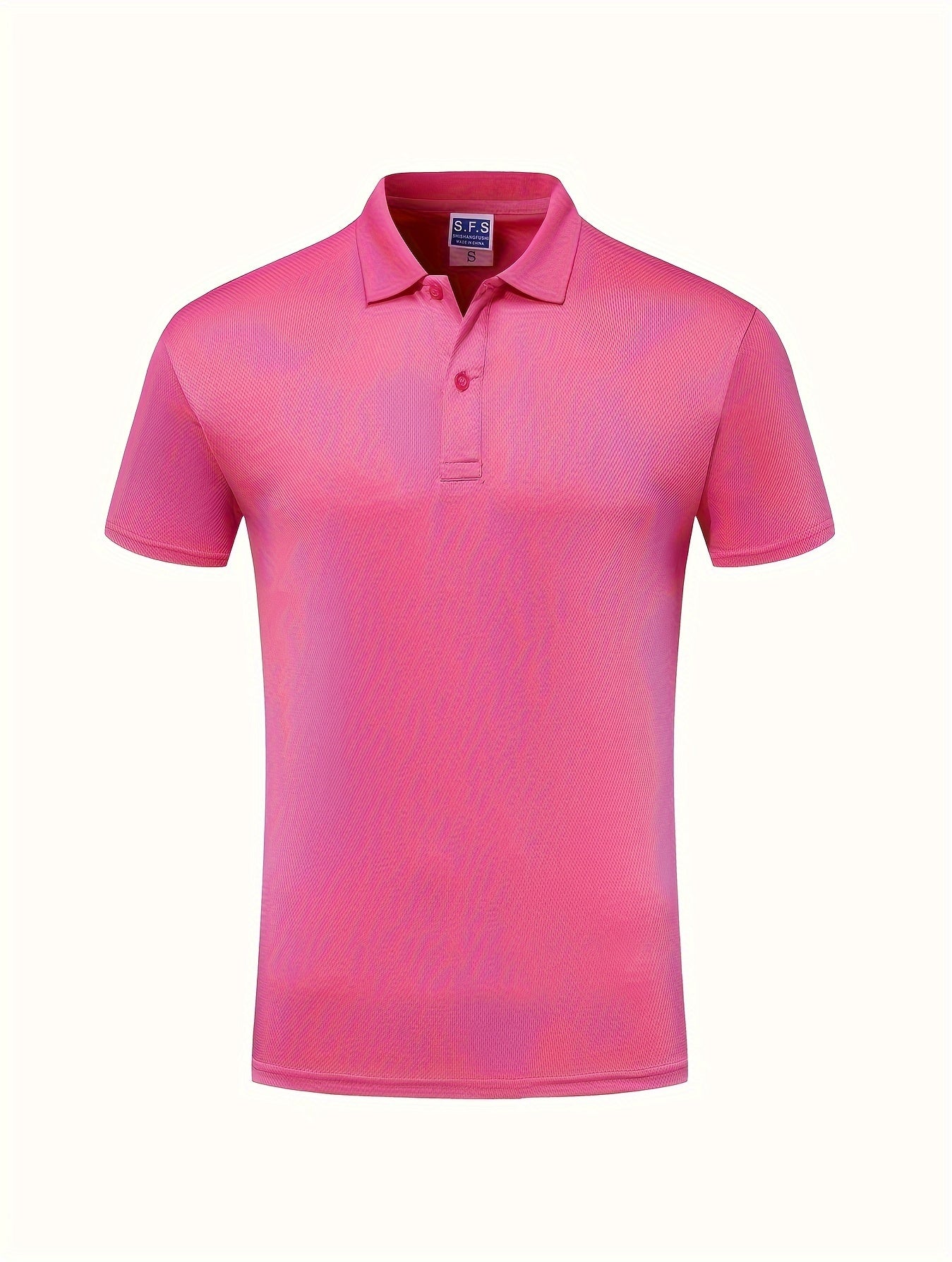 Men's Lapel Button Short Sleeve Shirt for Fitness Training