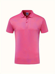 Men's Lapel Button Short Sleeve Shirt for Fitness Training