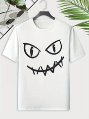 Men's Graffiti Face Print T shirt Active Breathable Tee