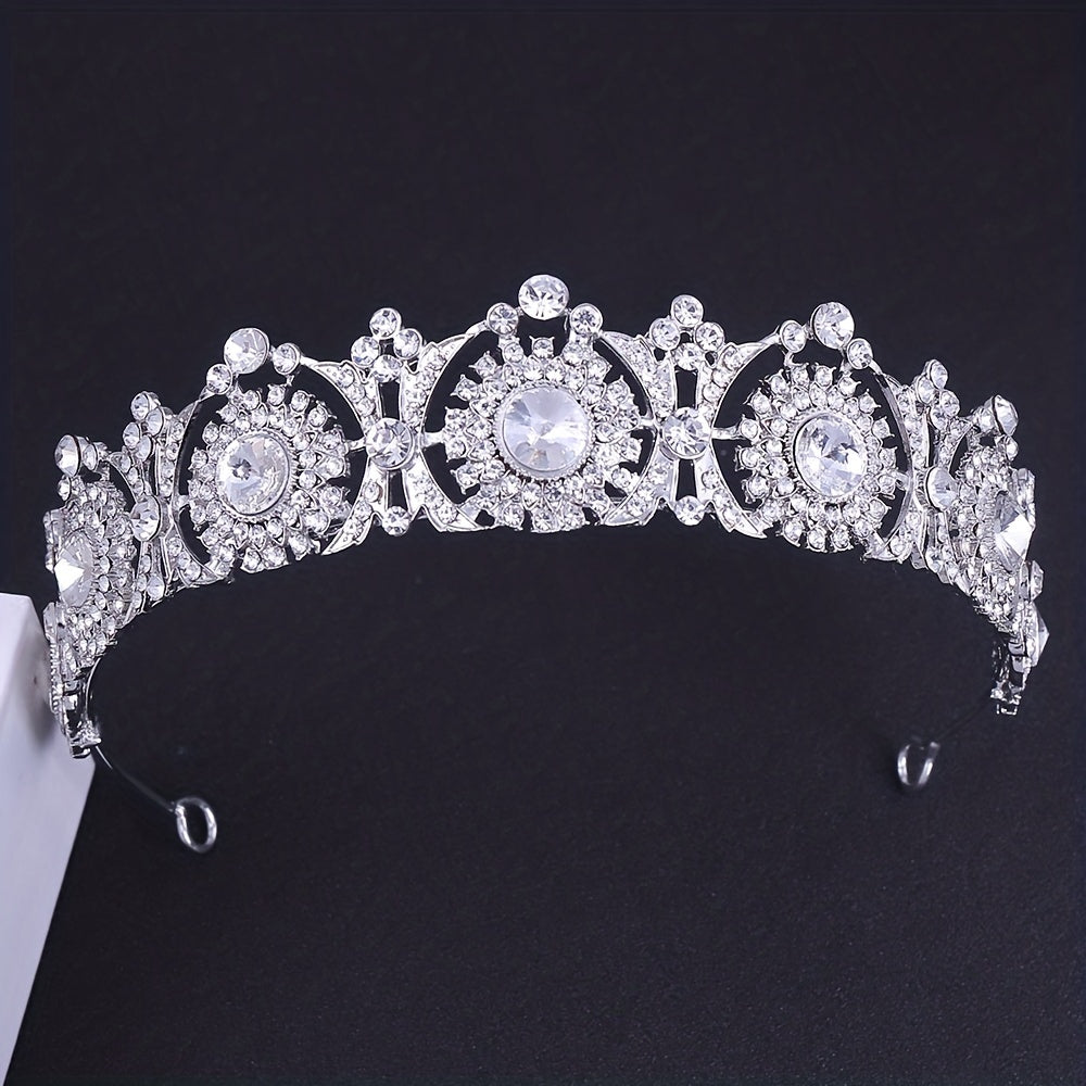 Crystal Rhinestone Crown Tiara Headband Princess Jewelry