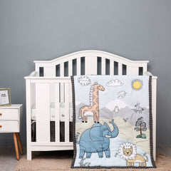 3pcs African Animals Print Baby Bedding Set For Children Nursery Kids