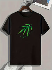 Leaves Print Men's Graphic T-shirt for Summer