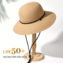 Wide Brim Sun Hat With Wind Lanyard Classic Summer
