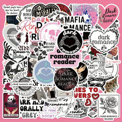 50pcs Dark Romantic Readers Series Stickers For Laptop Helmet Water Cup
