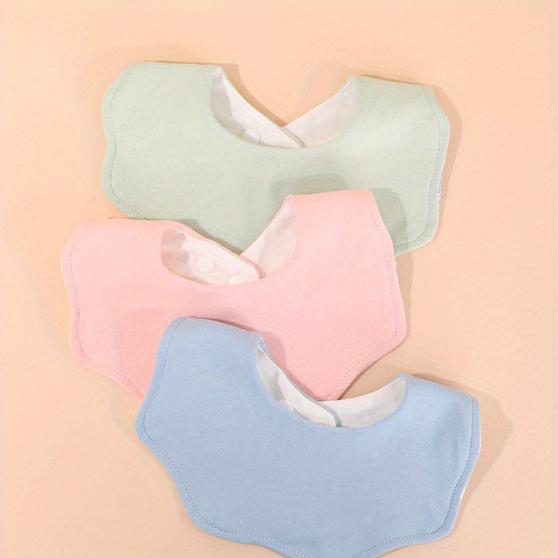3pcs Cotton Baby Bibs Newborn Feeding Smock Infant Triangle Flower U shaped